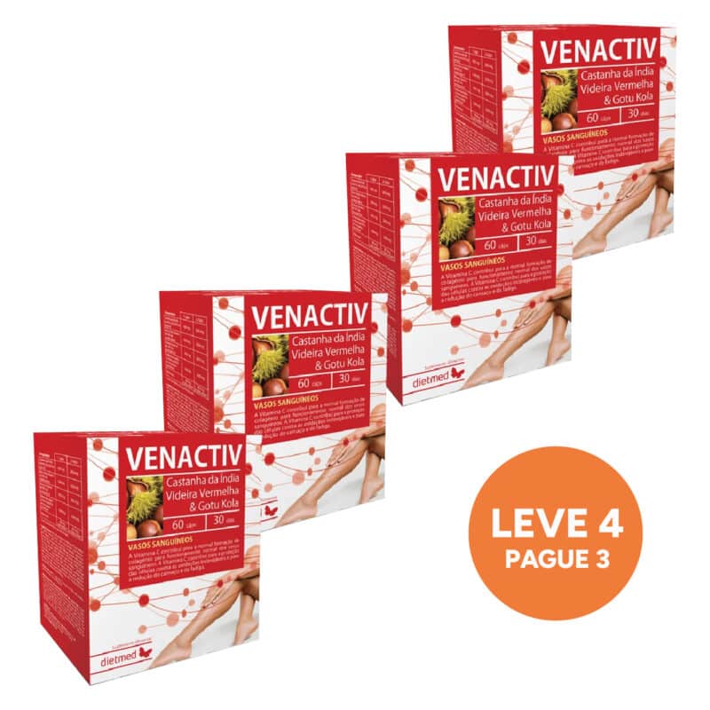 Venactiv 60 Cápsulas Dietmed Leve 4 Pague 3 para apoio ao bem-estar das pernas.