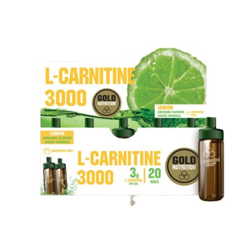L-Carnitina Limão 3000 mg - 20 Ampolas Gold Nutrition