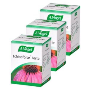 Caixa do produto Echinaforce Forte Pack, suplemento de Echinacea purpurea para fortalecimento do sistema imunitário, contendo 30 comprimidos.