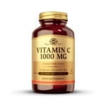 Vitamina C 1000mg Solgar - Suplemento de alta qualidade que fortalece o sistema imunitário, combate o cansaço e promove a saúde da pele, ossos e articulações. Adequado para vegans.