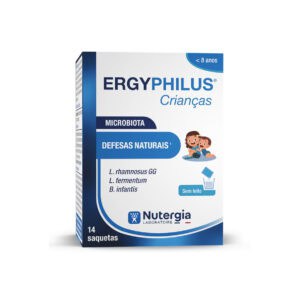 ErgyPhilus Crianças 14 Saquetas Nutergia, suplemento alimentar com probióticos desenvolvido para crianças.