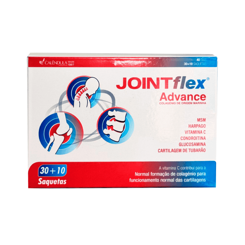 Jointflex Advance 30 cápsulas + 10 saquetas Calêndula – suplemento para articulações, cartilagens e mobilidade