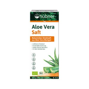 Aloe Vera Bio Hübner 490ml – suplemento líquido hidratante e purificador à base de aloe vera biológico.