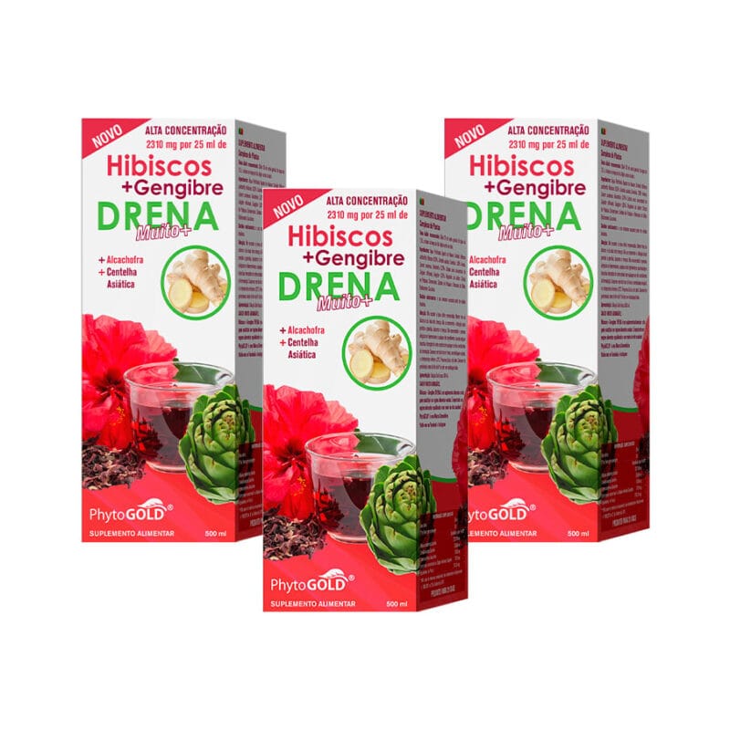 Drena Hibiscos + Gengibre Pack 3 x 500ml