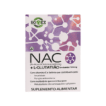 Suplemento NAC + L-Glutationa Sovex em frasco, formulado para apoio antioxidante e detox celular.