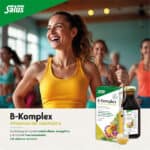 A dose diária de 20 ml fornece ao organismo quantidades suficientes de vitaminas B1, B2, niacina, B6, biotina e B12. Além disso, a vitamina B1 contribui para o normal funcionamento do coração.