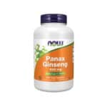 Panax Ginseng 500 mg Veg Capsules NOW Foods em frasco, suplemento alimentar em cápsulas vegetais.