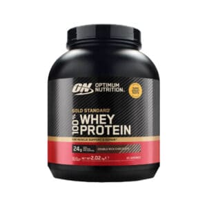 Gold Standard 100% Whey Duplo Chocolate 2.02kg Optimum Nutrition, proteína whey em pó para apoio ao crescimento e manutenção da massa muscular.