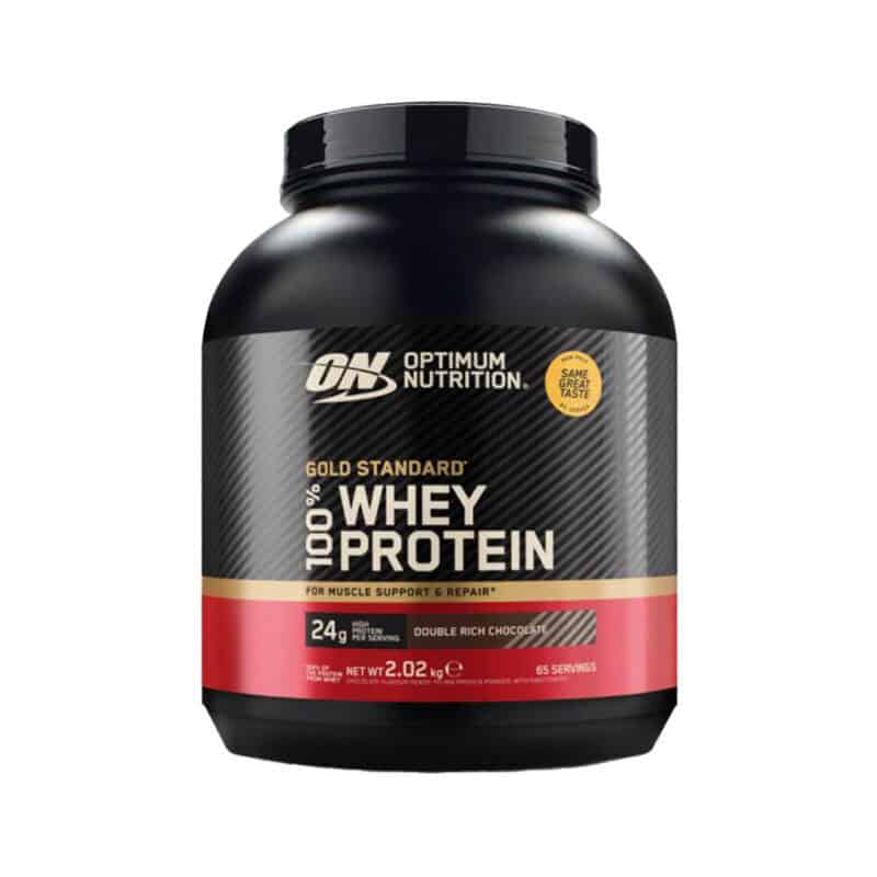 Gold Standard 100% Whey Duplo Chocolate 2.02kg Optimum Nutrition, proteína whey em pó para apoio ao crescimento e manutenção da massa muscular.