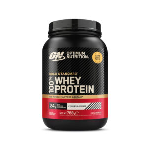 Gold Standard 100% Whey Cookies and Cream 768gr Optimum Nutrition proteína whey em pó com sabor a cookies and cream