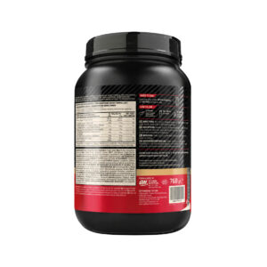 Whey Gold Standard Chocolate e Avelã 768gr Optimum Nutrition, proteína whey em pó para apoio ao crescimento e manutenção da massa muscular.