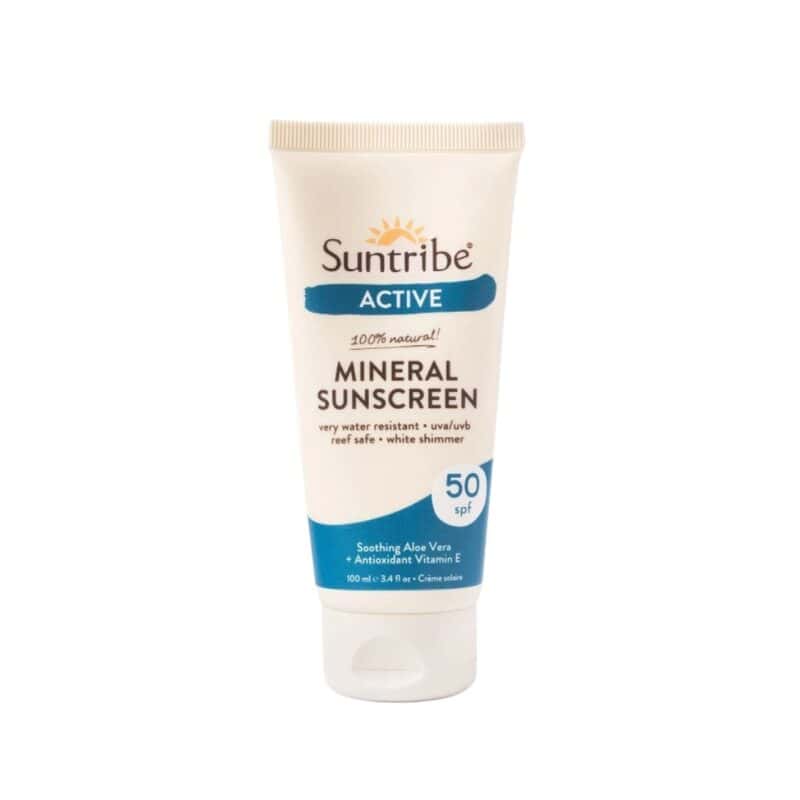 Protetor solar mineral natural FPS 50 Suntribe 100ml para rosto e corpo com alta proteção UVA e UVB
