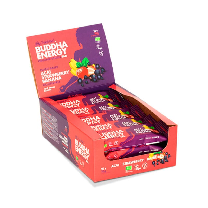 Buddha Energy Bar Açaí Morango Banana Pack 15 x 35gr