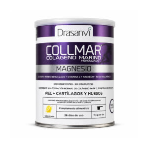 Collmar Magnésio Limão 300gr Drasanvi, suplemento em pó com colagénio marinho, magnésio, vitamina C e ácido hialurónico.