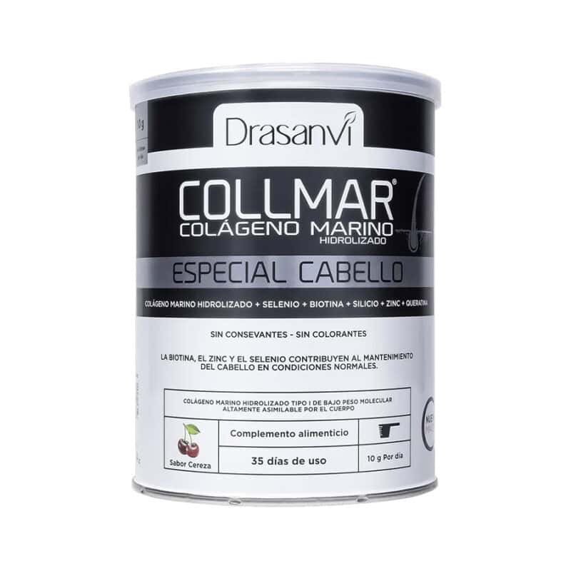 Collmar Especial Cabelo sabor cereja da Drasanvi em embalagem de 350gr, suplemento de colagénio para fortalecimento do cabelo.