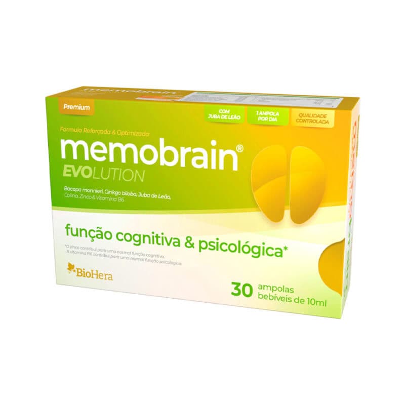 Caixa de MemoBrain Millenium 2.0 com 30 ampolas da BioHera, suplemento para memória e função cognitiva.