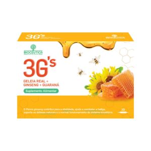 3G's Geleia Real + Ginseng + Guaraná 20 Ampolas Bioceutica em embalagem original