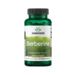 Frasco da Berberina 400mg com 60 cápsulas da Swanson, suplemento natural para suporte metabólico e equilíbrio do açúcar no sangue.