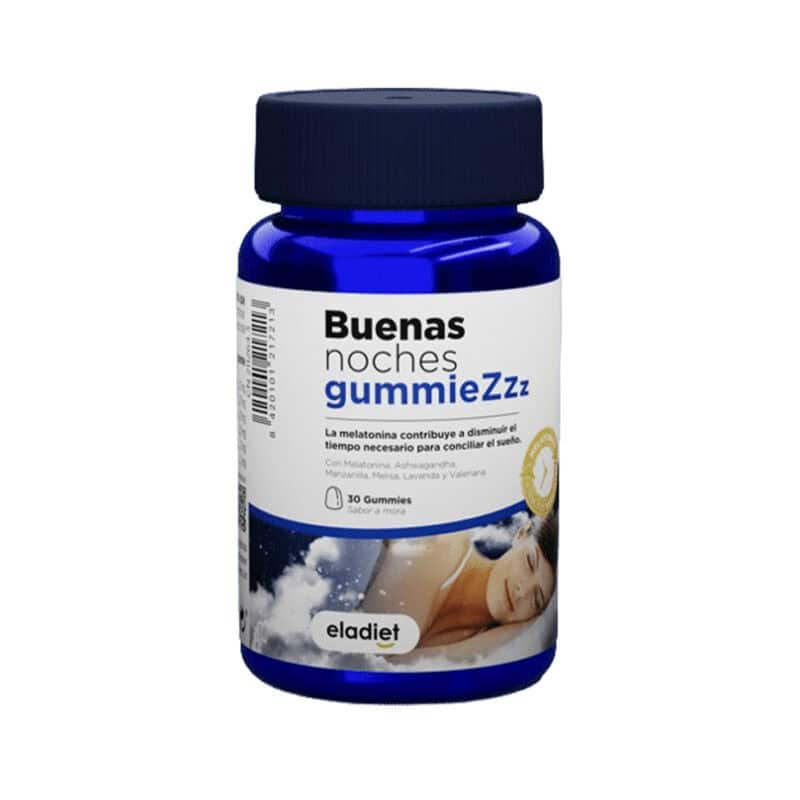 Gomas Buenas Noches ZZZ Eladiet em frasco de 30 unidades para promover o relaxamento e um sono reparador.