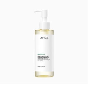 Heartleaf Pore Control Óleo de Limpeza 200ml Anua, óleo facial com heartleaf para remover maquilhagem, protetor solar, sebo e impurezas dos poros.