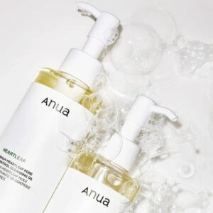 Heartleaf Pore Control Óleo de Limpeza 200ml Anua, óleo facial com heartleaf para remover maquilhagem, protetor solar, sebo e impurezas dos poros.