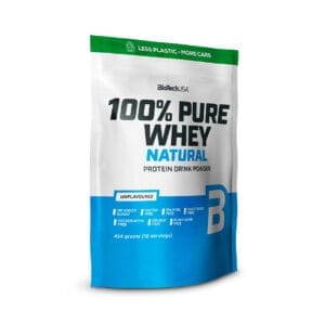 Suplemento proteico de soro de leite com 78% de teor proteico, combinando concentrado e isolado de whey. Versão sem sabor, sem adoçantes, corantes ou aromas adicionados. Sem glúten, sem adição de açúcares, sem óleo de palma, aspartame ou conservantes. Ideal para enriquecer receitas e apoiar a nutrição desportiva.