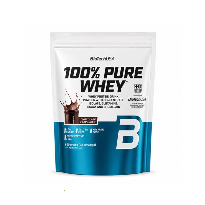 100% Pure Whey Baunilha Bourbon 400gr BioTechUSA em embalagem de proteína de soro de leite em pó.