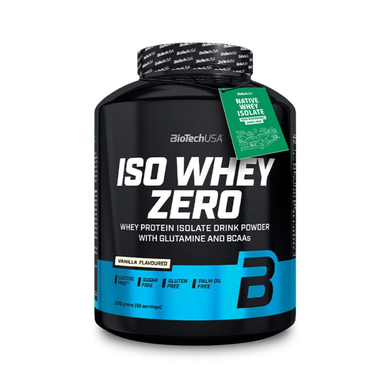 Iso Whey Zero 2270g Baunilha Biotech USA - Proteína isolada premium com sabor suave a baunilha, sem açúcares, lactose ou glúten. Ideal para maximizar resultados e apoiar uma alimentação equilibrada.