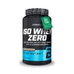 Iso Whey Zero 908g Cookies & Cream Biotech USA - Proteína isolada de alta qualidade com sabor delicioso a bolacha e creme, sem açúcares nem glúten. Ideal para nutrição desportiva e saudável.