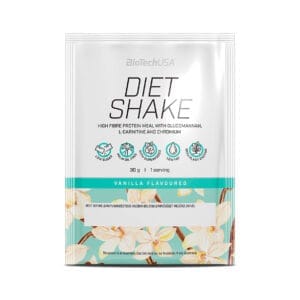 Bebida dietética em pó com proteína de soro de leite, rica em fibras, incluindo glucomanano, L-carnitina e cromo. Sem açúcares adicionados, baixo teor de gordura e sem óleo de palma. Ideal para complementar dietas de controlo de peso.