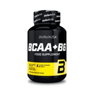 Suplemento com aminoácidos de cadeia ramificada (BCAA) na proporção 2:1:1, enriquecido com vitamina B6. A vitamina B6 contribui para o metabolismo normal das proteínas e do glicogénio, além de ajudar a reduzir o cansaço e a fadiga."