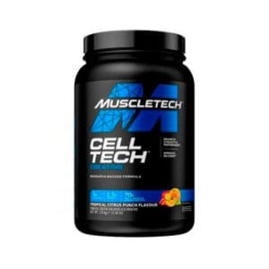 Cell-Tech Creatine 1.13kg Ponche de Fruta Tropical MuscleTech é um suplemento avançado de creatina projetado para aumentar a força, acelerar a recuperação e promover ganhos musculares significativos.