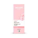 Leite de limpeza calmante de amêndoa Weleda 75ml para peles sensíveis, limpa suavemente sem agredir.