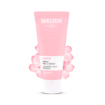 Leite de limpeza calmante de amêndoa Weleda 75ml para peles sensíveis, limpa suavemente sem agredir.
