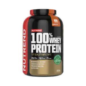 100% Whey Protein 2250g Latte de Caramelo Nutrend é um suplemento proteico composto por concentrado e isolado de proteína de soro de leite, obtidos por microfiltração de fluxo cruzado.