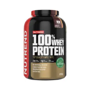 100% Whey Protein 2250g Latte de Caramelo Nutrend é um suplemento proteico composto por concentrado e isolado de proteína de soro de leite, obtidos por microfiltração de fluxo cruzado