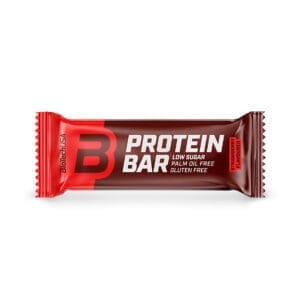 Barra proteica com 21g de proteína, baixo teor de açúcar, rica em fibras e sem glúten. Ideal para consumo prático de proteína de qualidade a qualquer momento.