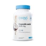 Suplemento alimentar em cápsulas moles contendo 1200 mg de ácido caprílico, um ácido gordo de cadeia média derivado do óleo de coco. Auxilia na saúde digestiva e no suporte energético.