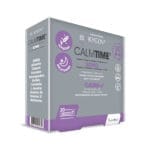 Embalagem do Calmtime Sono 20 Ampolas Biokygen, em branco e azul, ideal para promover um sono tranquilo e reparador de forma natural.