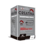 Embalagem do Creatina Creapure 60 Comprimidos Biokygen, em branco e azul, ideal para melhorar o desempenho físico e aumentar a força muscular.