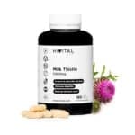 Frasco de 180 cápsulas de Milk Thistle (Extrato de Cardo Mariano) 1000mg da marca Hivital, suplemento natural para saúde hepática e desintoxicação.