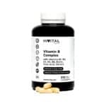 Frasco de 210 cápsulas de Vitamina B Complex da marca Hivital, suplemento para apoio energético, saúde do sistema nervoso e metabolismo.