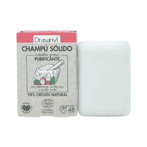 Barra do Champô Sólido Cabelo Oleoso 80g da Drasanvi, fórmula natural para controle da oleosidade e limpeza equilibrada.