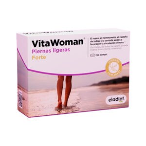 Suplemento alimentar Vita Woman Pernas Ligeiras Forte 60 comprimidos Eladiet para alívio e bem-estar das pernas cansadas.