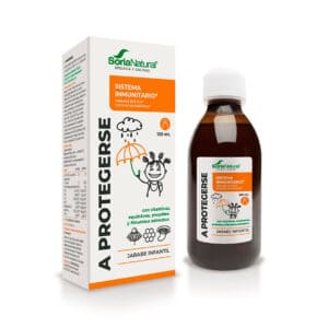 Frasco do A Proteger-se Crianças 150ml da Soria Natural, suplemento natural para fortalecer a imunidade infantil.