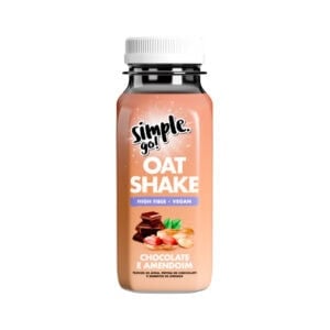 Embalagem do Simple Go Oat Shake 50g da Simple Foods, batido de aveia sabor chocolate e amendoim para nutrição rápida e prática.