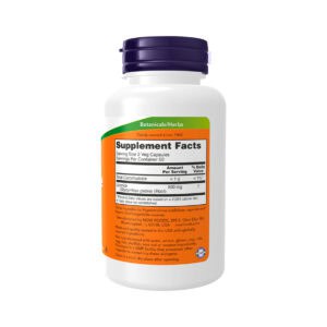 Frasco de Licorice Root 450mg com 100 cápsulas da Now, suplemento natural à base de raiz de alcaçuz para apoio digestivo e imunitário.