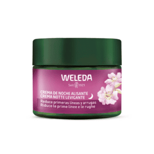 Creme de noite alisante Weleda de rosa mosqueta em bisnaga de 40ml, indicado para hidratar e suavizar a pele durante a noite.