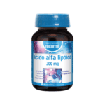 Frasco de suplemento alimentar Naturmil Ácido Alfa Lipóico 200mg com 60 cápsulas, antioxidante natural para saúde celular e metabolismo energético.