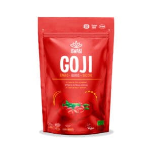 Bagas Goji Bio Iswari em embalagem de 125g, frutos vermelhos desidratados ricos em antioxidantes, ideais para snacks saudáveis ou para adicionar a cereais, iogurtes e receitas.